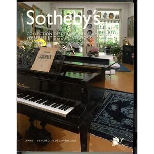 Sothebys Auction Catalog Sale 5025 December 2005 Paris Villa Clara Schumann